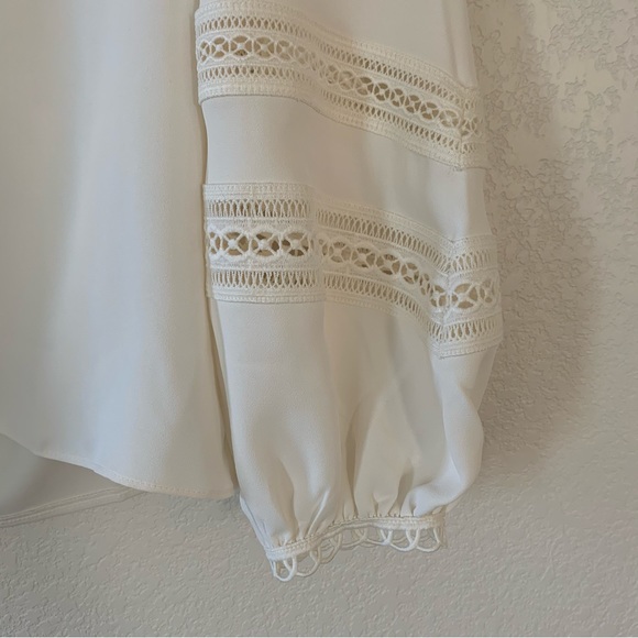 NWT Ann Taylor white balloon sleeve blouse - Picture 3 of 5